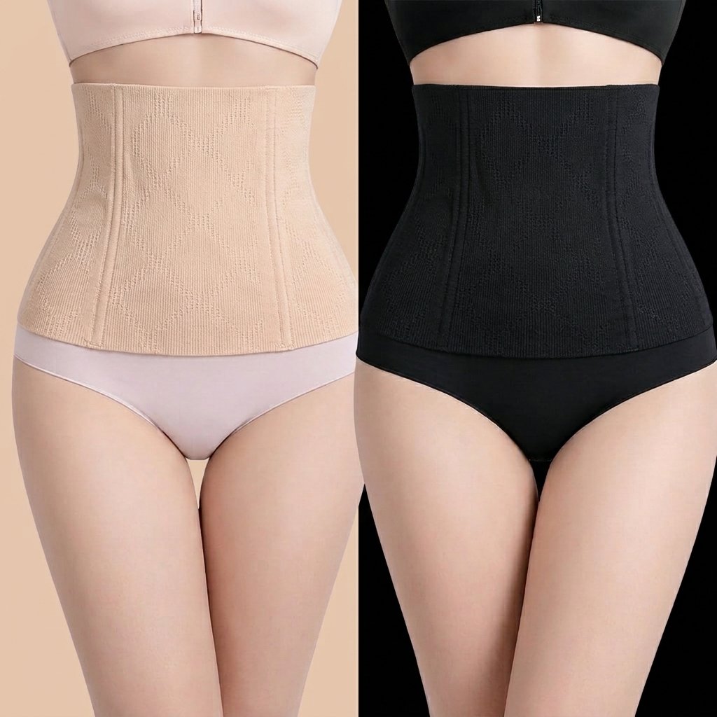 Seamless High-Waist Slimming Belt & Abdominal Shaper (Spandex + Cotton)